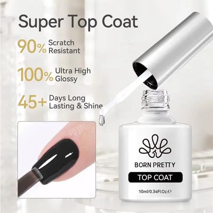 BORN PRETTY 10ML Gel de Base Super couche de finition manucure couche de finition mate Semi Permanen