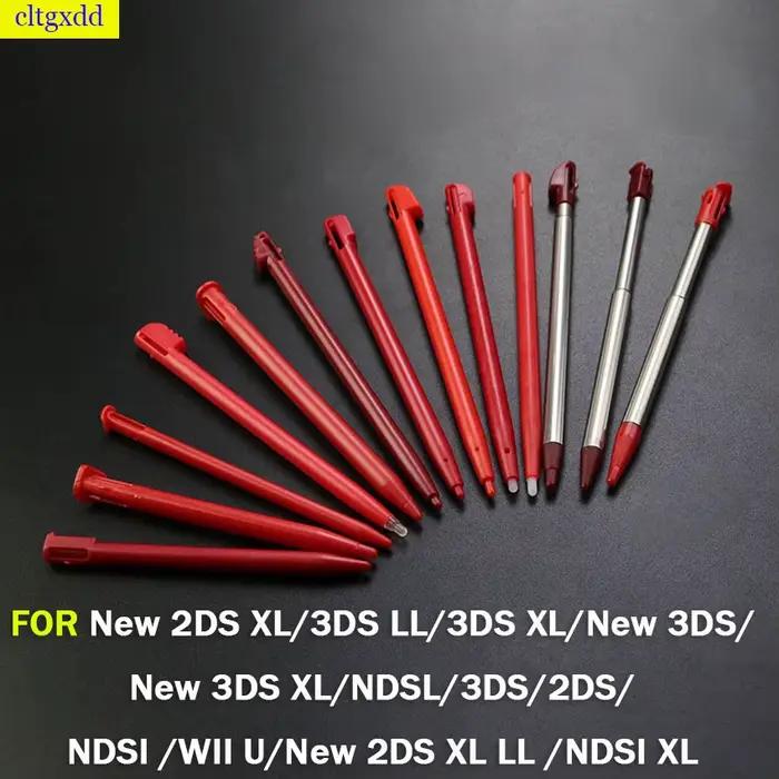 Cltgxdd-Stylet rétractable en métal, pour NDSL/DS/Lite/NDSi/NDS/Wii, en plastique rouge, pour 2DS 3D