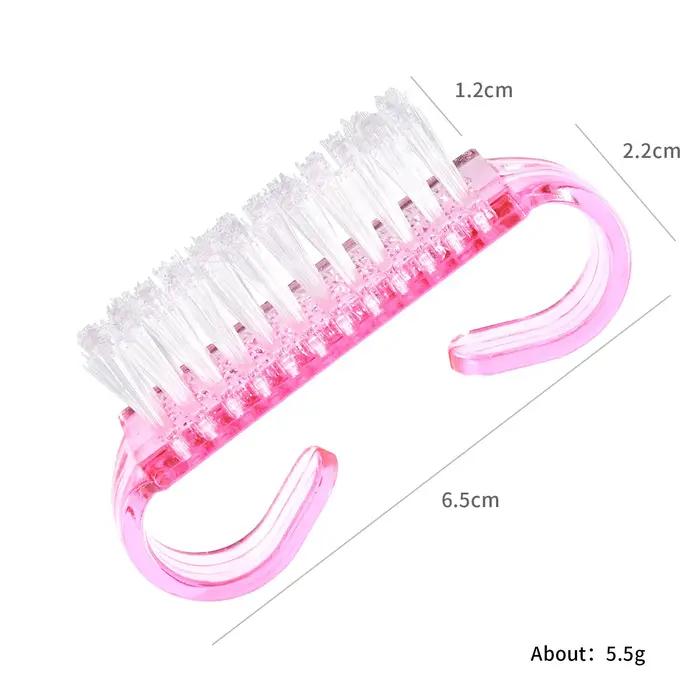 1/5/20 pièces brosse à ongles en acrylique couleur rose Nail Art manucure pédicure doux enlever la p