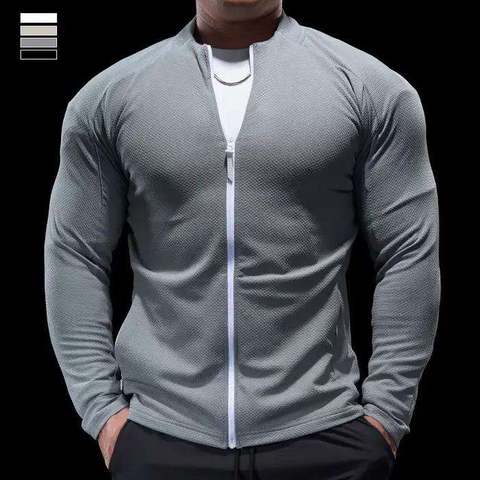 Vestes de sport à manches longues pour hommes, vêtements de sport de plein air, combinaisons de gym,