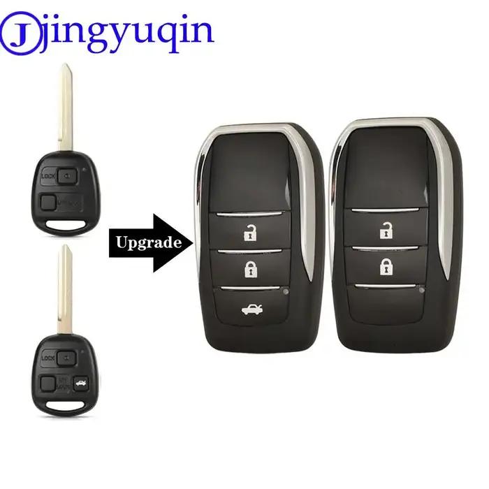 Jingyuqin coque de clé de voiture à distance modifiée pour Toyota Yaris Carina Corolla Avensis clé f