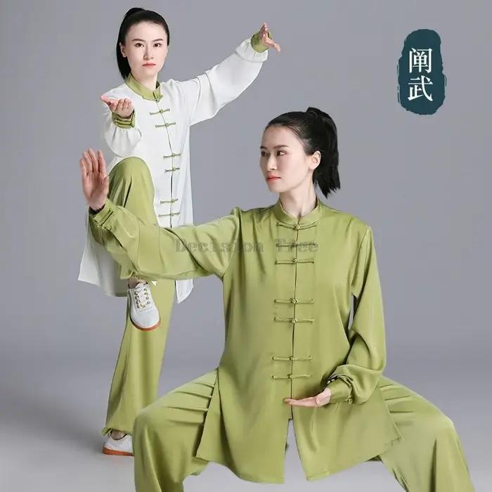 Ensemble d'entraînement quotidien Tai Chi traditionnel chinois, ensemble d'art martial, haut à manch