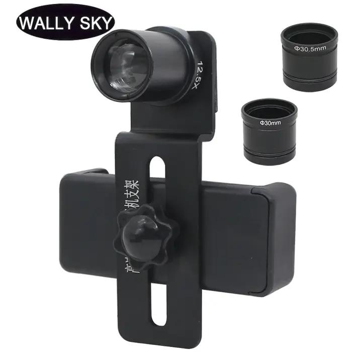 Clip de téléphone pour Microscope avec objectif oculaire 12.5X, adaptateur de montage de téléphone p