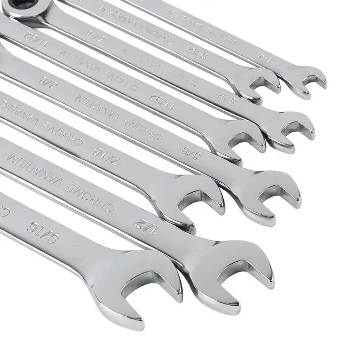 Jeu de clés à cliquet de taille impériale, 1/4 à 1 pièce, outils manuels, cliquet à 72 dents, tête f