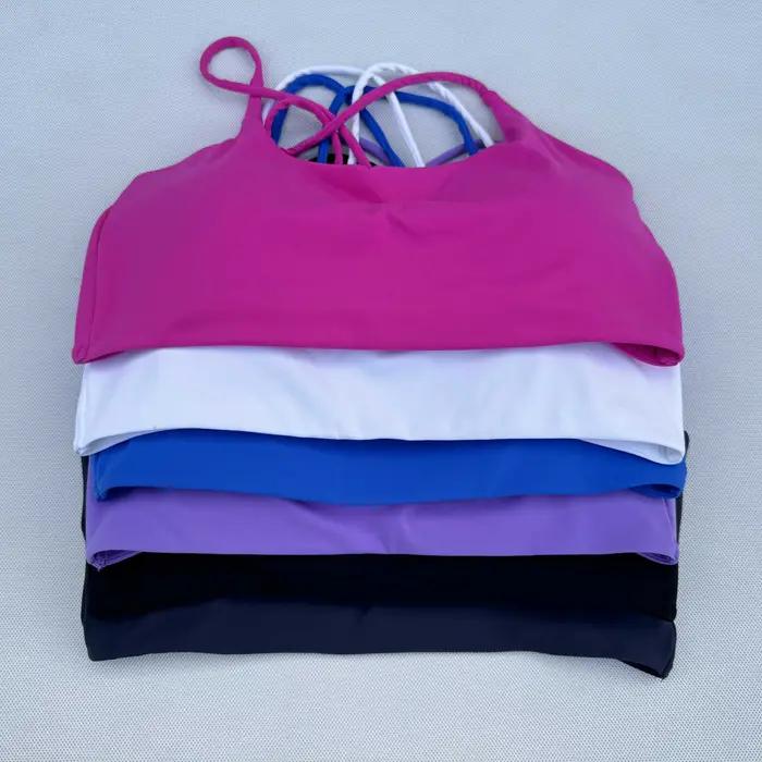 Soutien-gorge sport femme Yoga Fitness respirant bandoulière croix fine soutien plein air