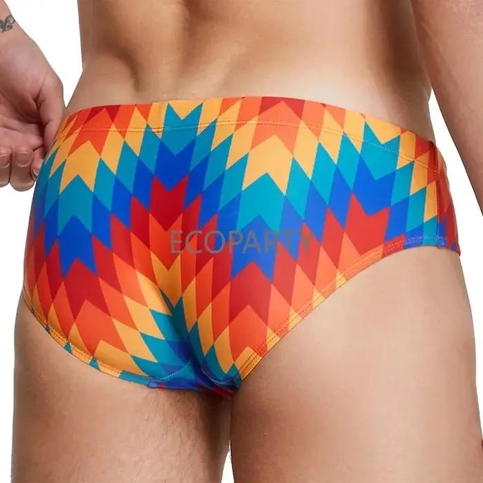 Short de surf imprimé géométrique pour hommes, maillot de bain masculin, vêtements de surf, maillots