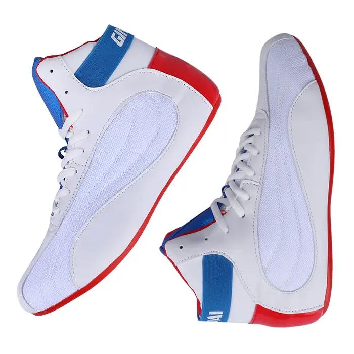 Bottes de lutte respirantes pour hommes et femmes - Chaussures de boxe professionnelles 4 couleurs