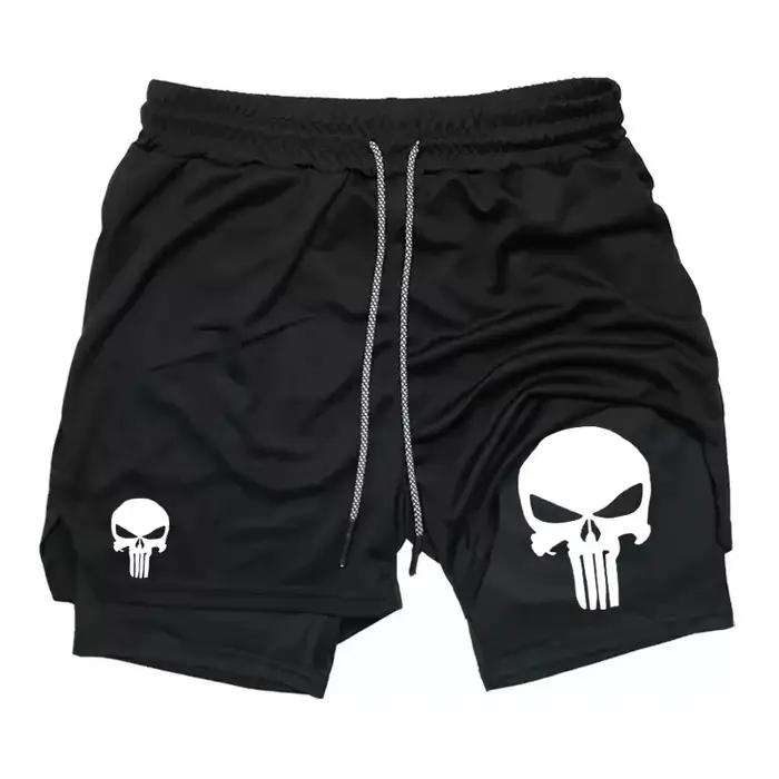 Short de Performance imprimé 2 en 1 pour hommes, short athlétique à séchage rapide avec poche pour t