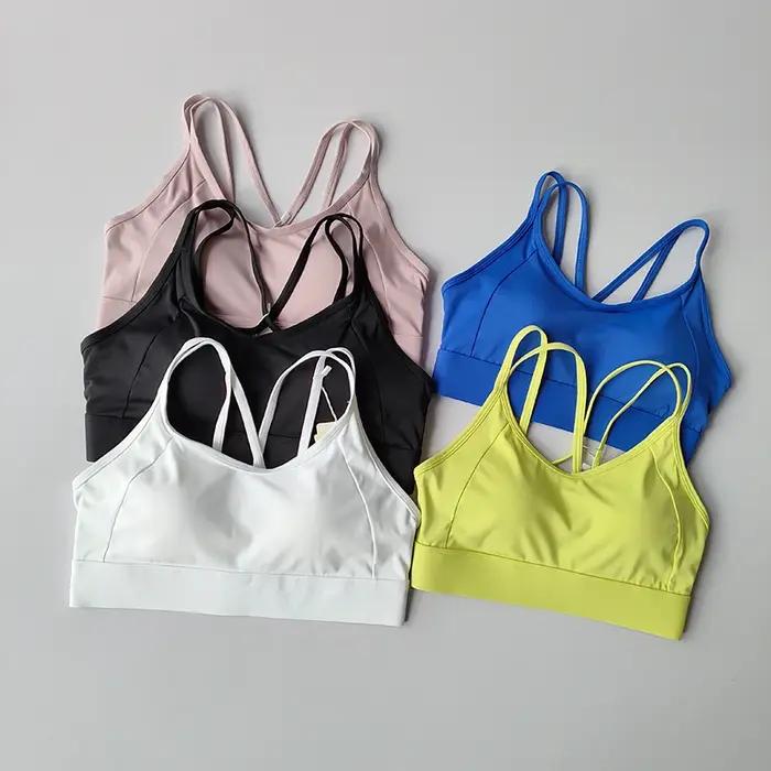 Femmes Sport soutien-gorge haut Push Up Fitness fixe avec coussinet Yoga soutien-gorge sous-vêtement