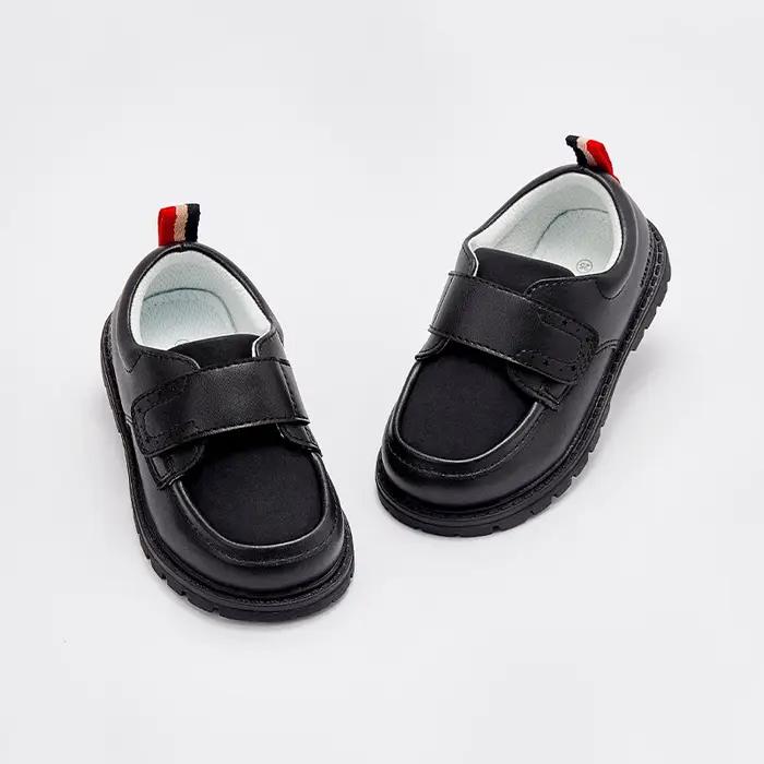 MACKKids-Chaussures en cuir respirantes pour enfants, plates, noires, beiges, princesse, filles, gar