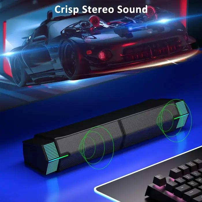 Jeecoo M20 haut-parleurs d'ordinateur Bluetooth pour moniteur de bureau PC, alimenté par USB filaire