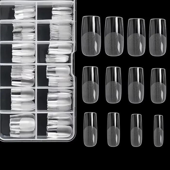 Embouts d'ongles carrés, 120 pièces, couverture complète artificielle, pointes de Gel souples et cla