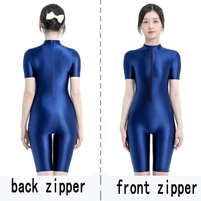 Combinaison une pièce en satin brillant pour natation course cyclisme yoga et fitness polyvalente femme sport occasionnels