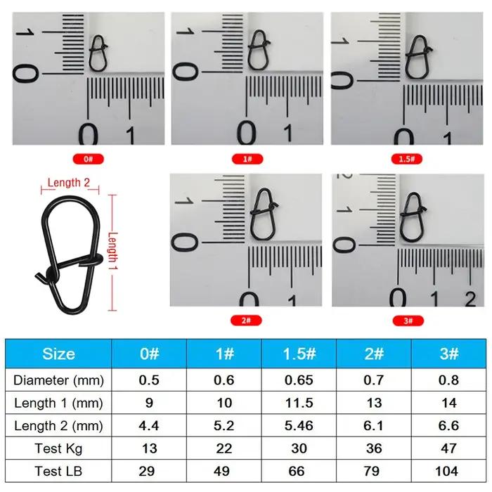 Duo Lock Snap pivotant haute résistance pêche Snap Clip inoxydable changement rapide pêche boutons p