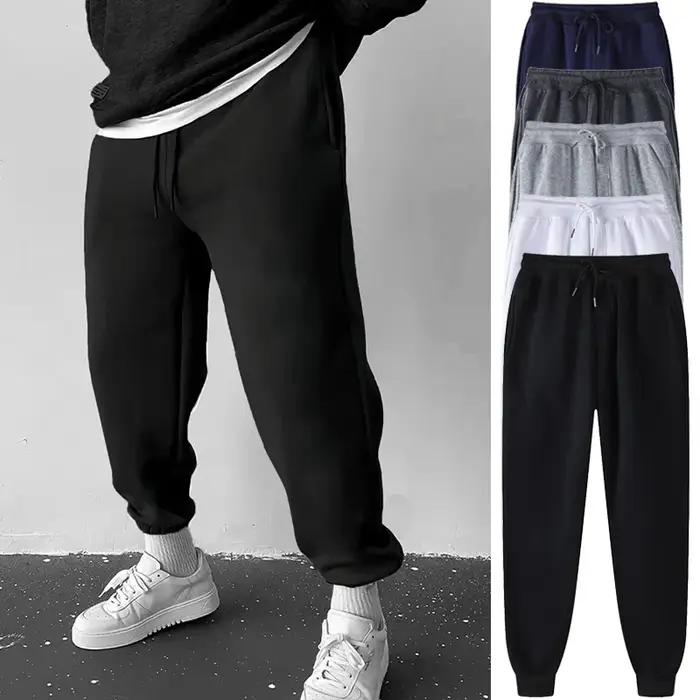 Pantalon jogging entraînement athlétique homme coupe ample - Doublé polaire taille élastique printemps-automne décontracté