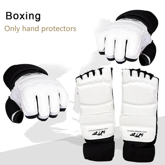 Gants de boxe en cuir pour adulte et enfant, équipement de protection, demi-doigt, arts martiaux, an