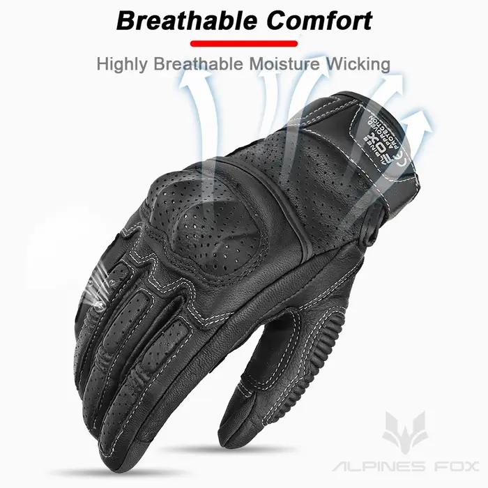 Gants de moto en cuir marron vintage pour hommes, certification CE, équitation Hurbike, écran tactil