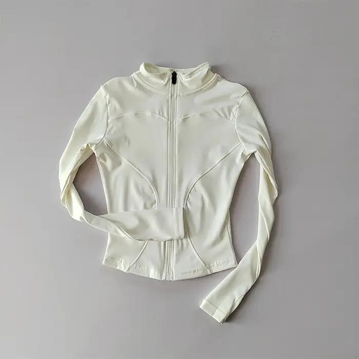 Veste de sport à manches longues pour femme, vêtements de yoga minces, cardigan zippé à séchage rapi