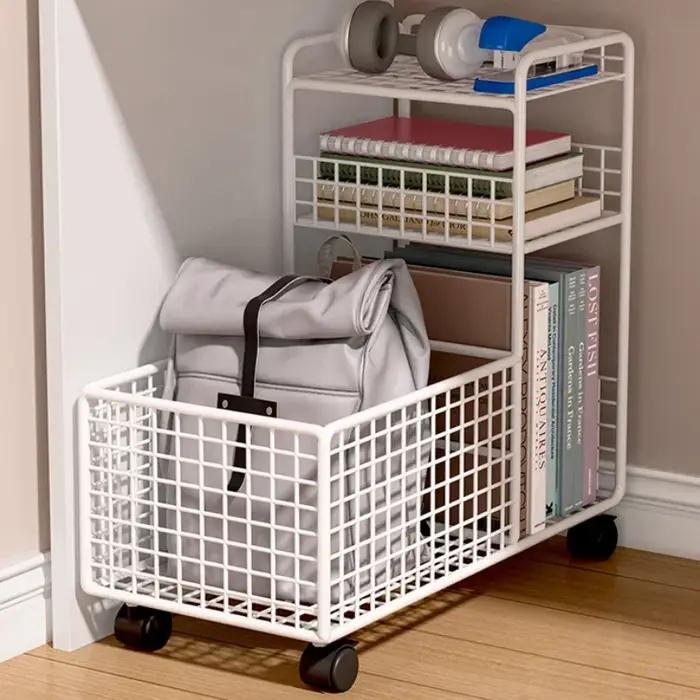 Étagère à livres multicouche pour stockage de documents, chariot multifonction, bureau, salon, snack