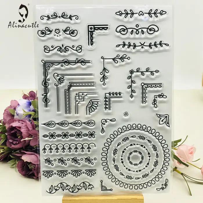 Alinacutle timbres clairs feuille fleur bordure coin Scrapbooking carte Album papier artisanat roule