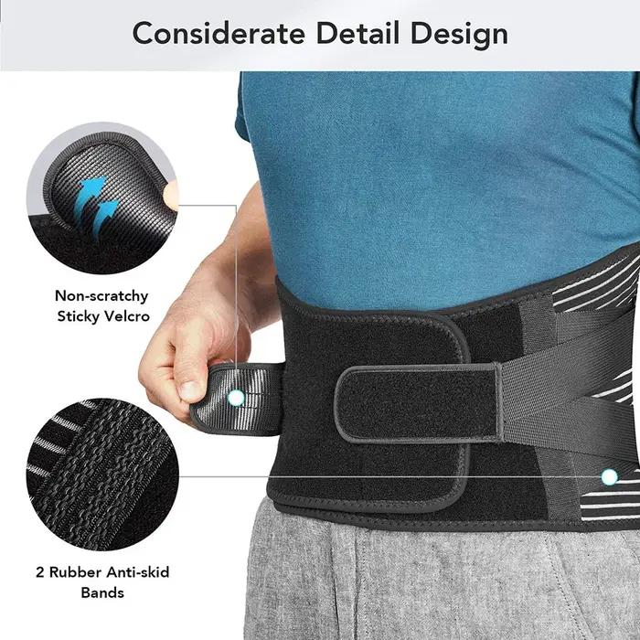 AOLIKES – attelle pour le bas du dos, avec 6 supports, soutien lombaire orthopédique antidérapant, c