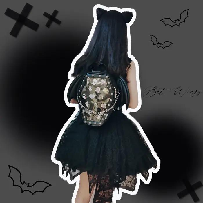 Ailes de chauve-souris Ita sac à dos émail broche affichage sac à bandoulière Goth broche collecteur