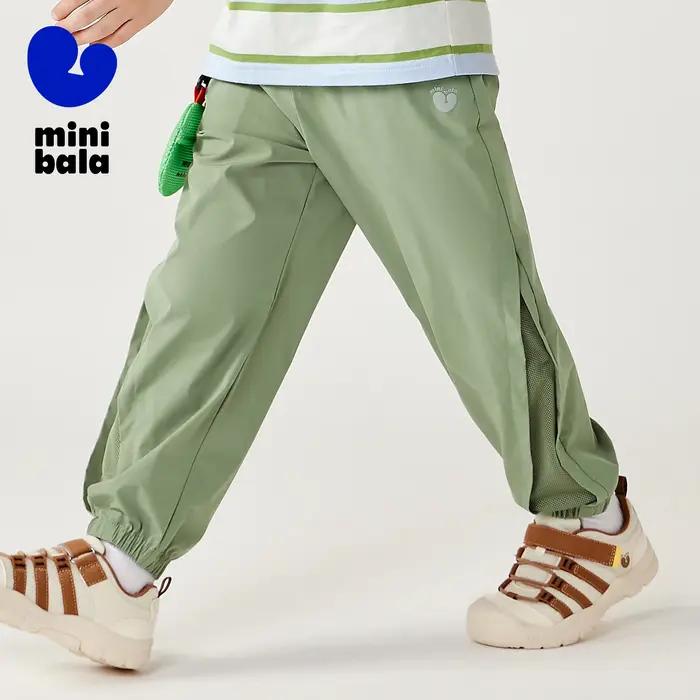 Mini Bala Pantalons d'été en maille pour garçons et filles, pantalons d'école à haute élasticité pou