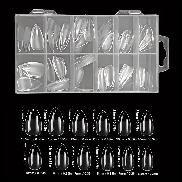 120 pièces pointes d'ongles courtes en amande pointes d'ongles claires faux ongles en acrylique pré-
