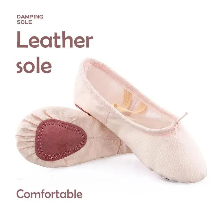 Chaussures de Ballet pour filles, chaussures de danse bon marché, chaussures de gymnastique à semell