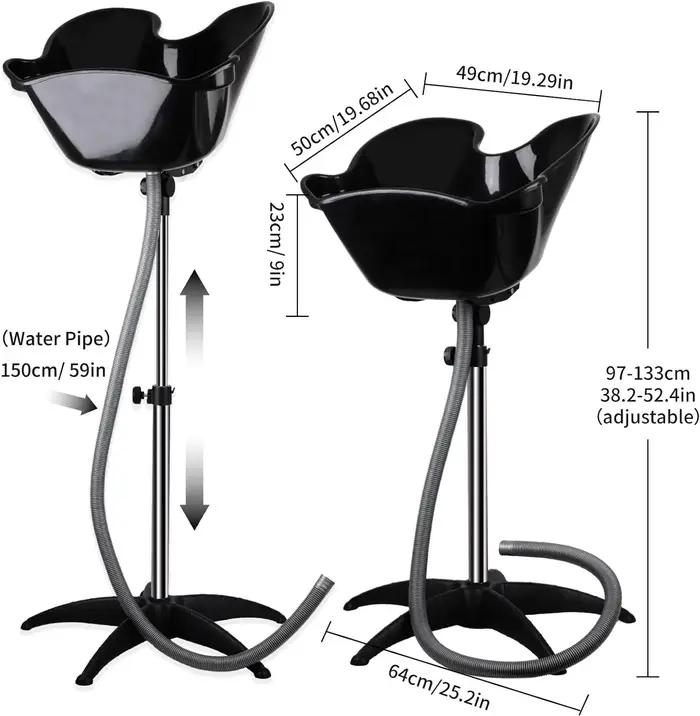 Lavabo à angle et hauteur réglables, en matériau ABS résistant aux hautes températures, bol profond