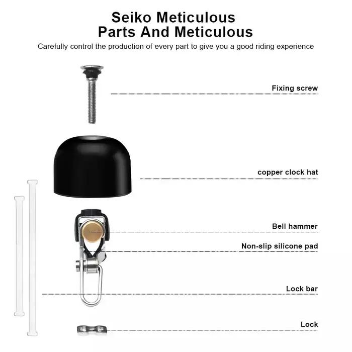 Sonnette de sécurité pour guidon de vélo, klaxon de vélo, rétro, classique, clair, son fort, acier,