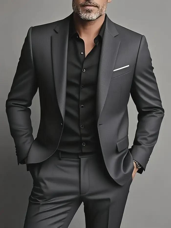 Ensemble de costume 2 pièces bordeaux pour homme (blazer + pantalon uniquement, gilet non inclus), v