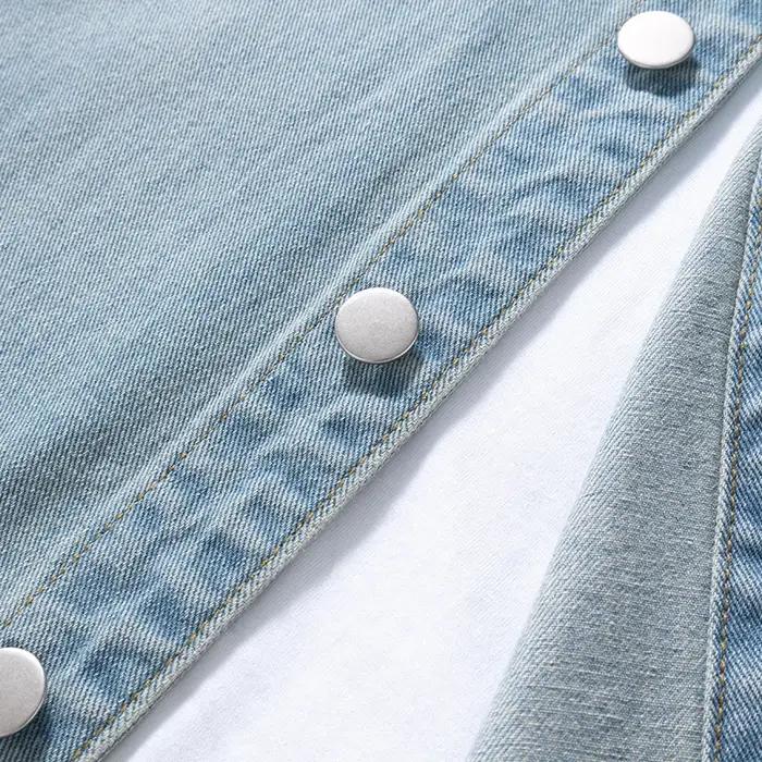 Chemise ample en denim fin et non extensible pour hommes, style américain, polyvalente, Vintage