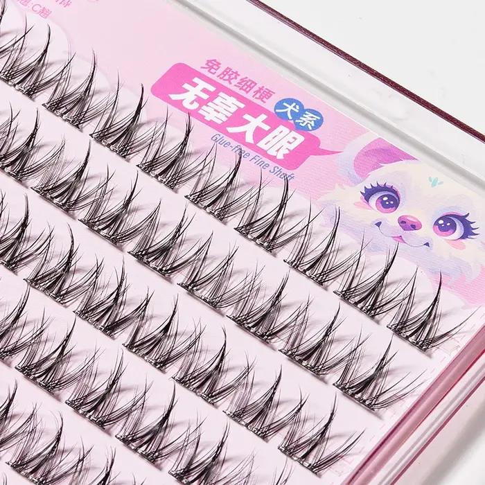 Yélix Faux-cils auto-adhésifs en grappe, Extension de cils pour les yeux de chat, sans colle, ré