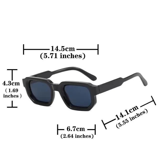 Lunettes de soleil vintage rectangulaires pour hommes, monture PC, style rétro, verres de luxe, desi