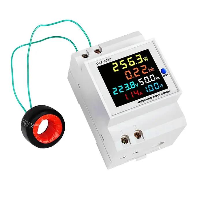 Compteur d'énergie monophasé sur Rail Din, moniteur d'utilisation d'électricité AC 40-300V 100A, vol
