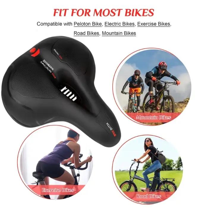 Siège de vélo de montagne à double absorption des chocs pour femmes et hommes confortable et doux accessoire universel pour vélo sorties et voyages