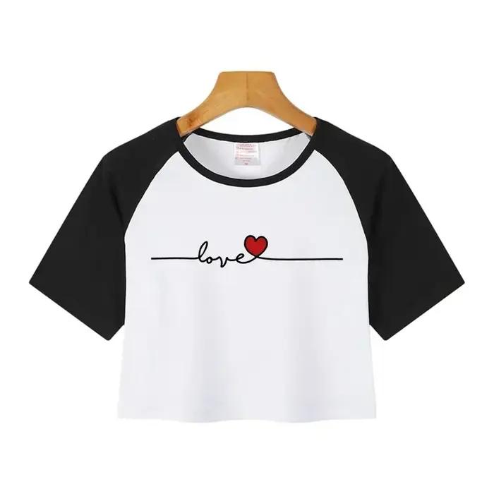 T-shirt graphique drôle pour femme, style coréen, décontracté, imprimé Y2K, Harajuku, GOTH, court, M