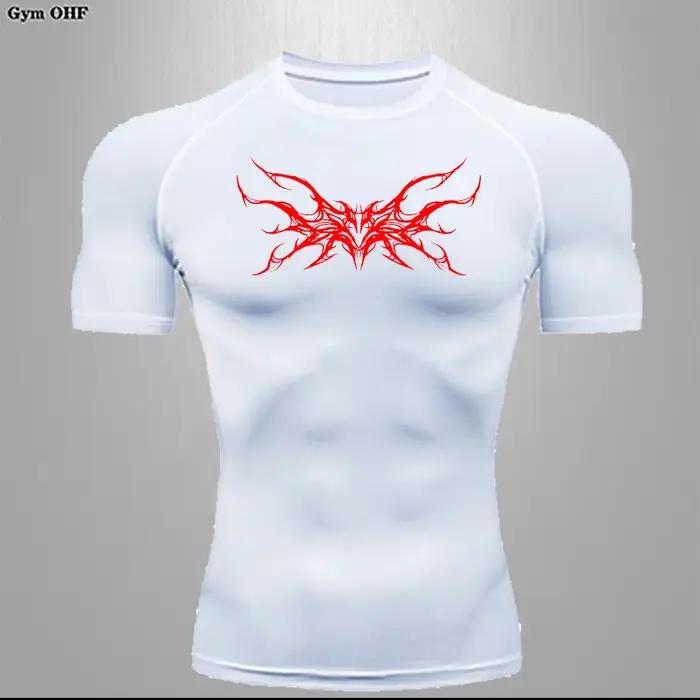 T-shirt compression homme minceur été - Chemise sport fitness salle gym séchage rapide confortable