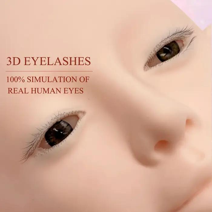 Tête de formation professionnelle pour extensions de cils avec peau - comme une douceur pour les tec