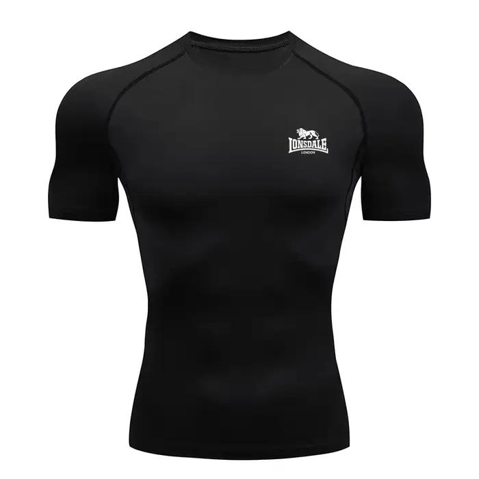 Nouveau T-shirt de compression pour hommes, fitness, gym, sport, course à pied, Rashgard, hauts, tee