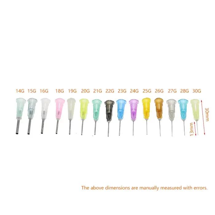 Distributeur de seringues liquide de précision droites, 50 pièces, pointes d'aiguilles 14/15/16/18/1