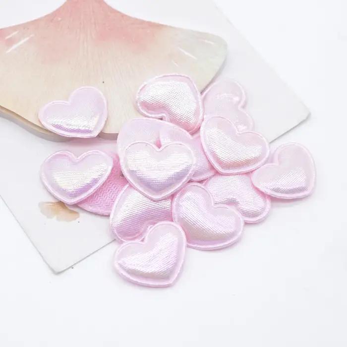 100 pièces 22*18mm coeur coloré Applique pour chapeau fait à la main artisanat vêtements patchs de c