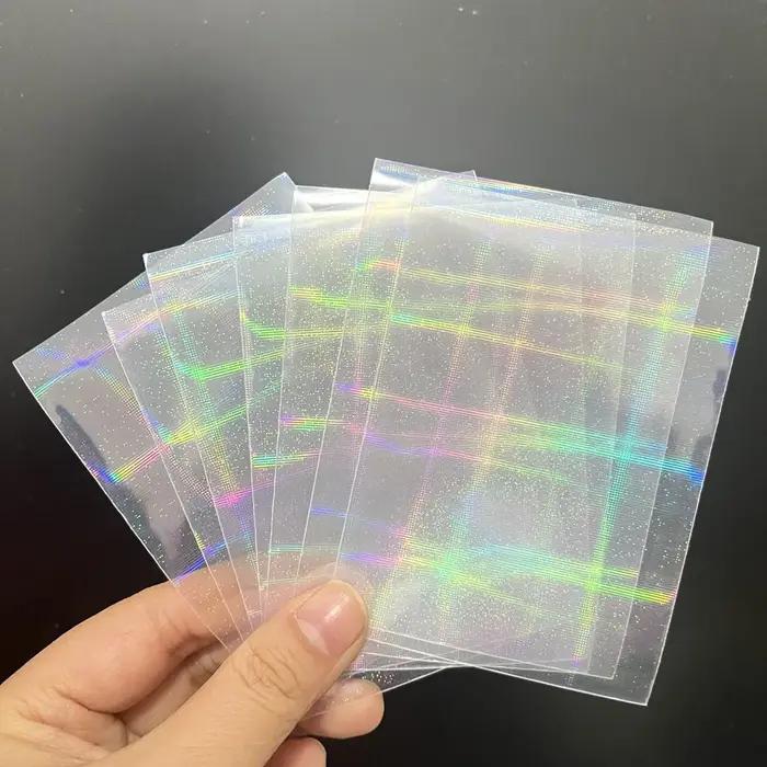 Protecteurs holographiques pour cartes de jeu TCG, 50 pièces, 65x90mm, manchons en aluminium laser,