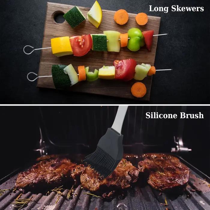Ensemble de grillades en acier inoxydable pour l'extérieur, ustensiles de cuisine, accessoires de gr