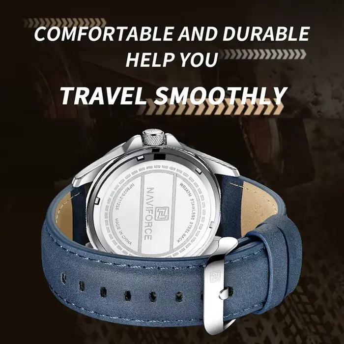 NAVIFORCE marque hommes mode montres à Quartz mâle bracelet en cuir Sport étanche montres calendrier