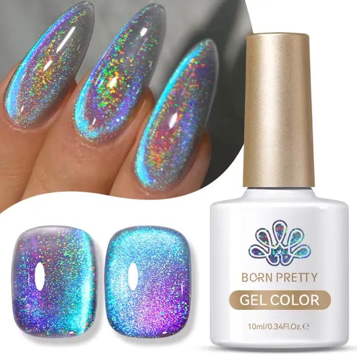 BORN PRETTY 10/15ml 9D bleu holographique arc-en-ciel chat Gel magnétique vernis à ongles tremper UV