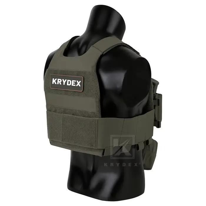 KRYDEX – gilet tactique porte-plaque lisse à basse visibilité, avec ceinture élastique, Micro combat