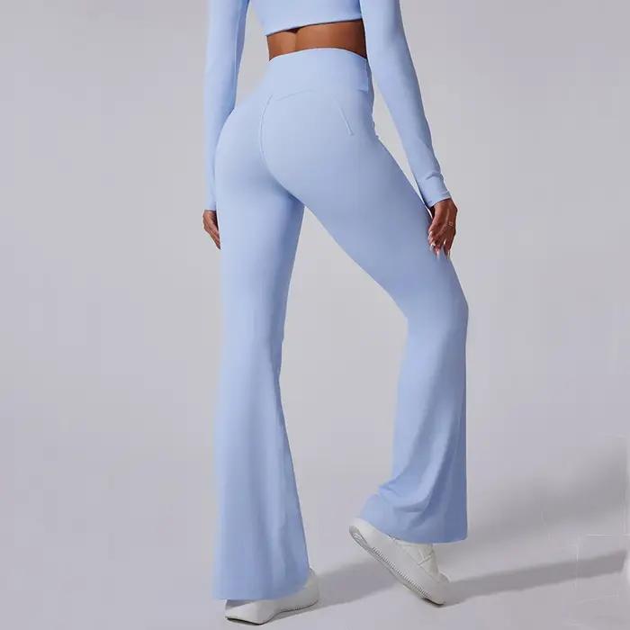 Femmes taille haute Leggings évasés Gym Fitness pantalons de Yoga entraînement course Sport Leggings