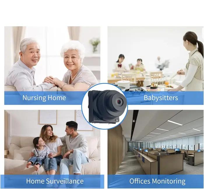 Tuya Full HD Mini caméra de sécurité sans fil bricolage 115 ° Alarme automatique de détection de m
